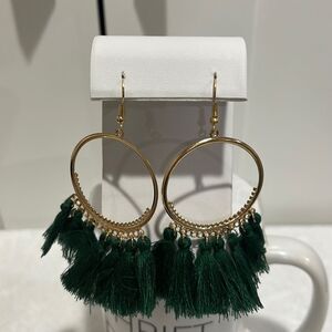 NWOT Tassel hoop fishhook earrings